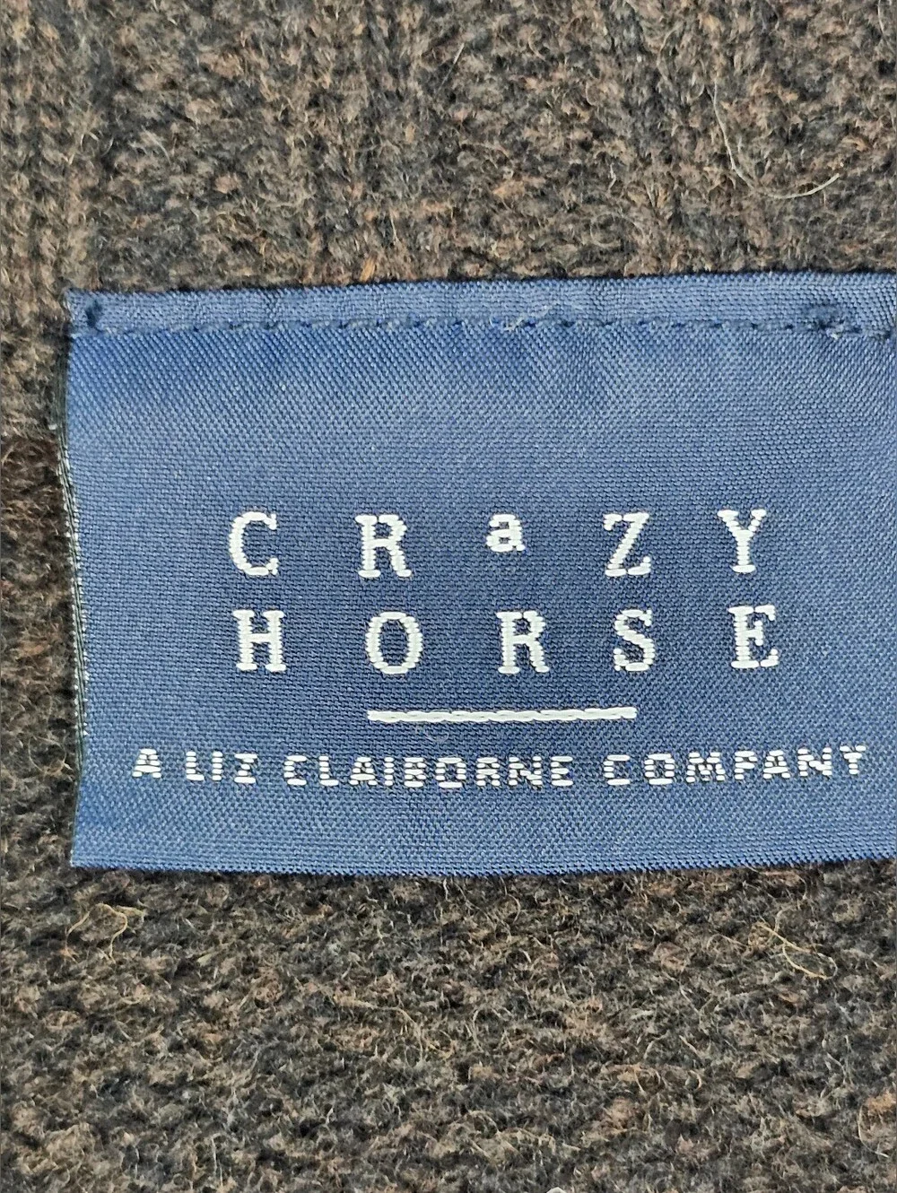 Crazy Horse 100% Wool Brown Orange Full-Zip Cardigan Southwest Fair Isle Size M